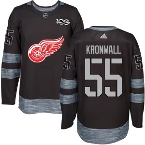 Detroit Red Wings Niklas Kronwall Official Black Authentic Youth 1917-2017 100th Anniversary NHL Hockey Jersey