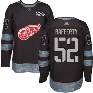 Detroit Red Wings Brogan Rafferty Official Black Authentic Youth 1917-2017 100th Anniversary NHL Hockey Jersey