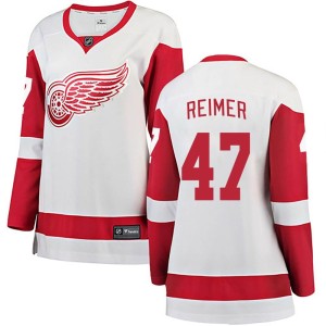 Detroit Red Wings James Reimer Official White Fanatics Branded Breakaway Women's Away NHL Hockey Jersey