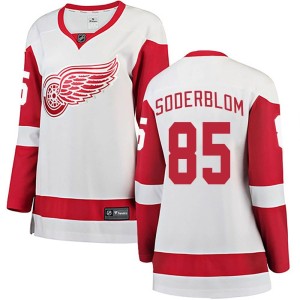 Detroit Red Wings Elmer Soderblom Official White Fanatics Branded Breakaway Women's Away NHL Hockey Jersey