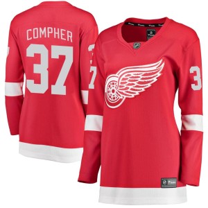 Detroit Red Wings J.T. Compher Official Red Fanatics Branded Breakaway Women's Home NHL Hockey Jersey