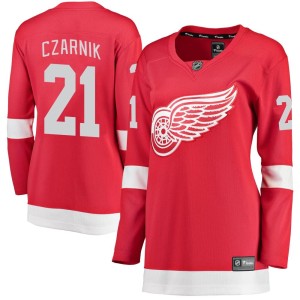 Detroit Red Wings Austin Czarnik Official Red Fanatics Branded Breakaway Women's Home NHL Hockey Jersey