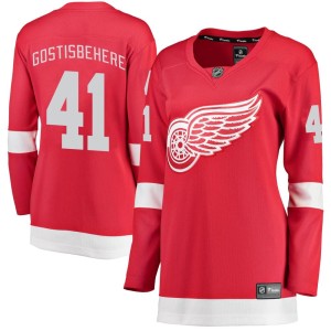 Detroit Red Wings Shayne Gostisbehere Official Red Fanatics Branded Breakaway Women's Home NHL Hockey Jersey