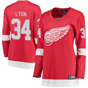 Detroit Red Wings Alex Lyon Official Red Fanatics Branded Breakaway Women's Home NHL Hockey Jersey