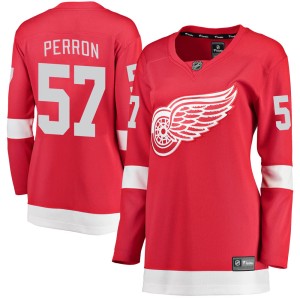 Detroit Red Wings David Perron Official Red Fanatics Branded Breakaway Women's Home NHL Hockey Jersey