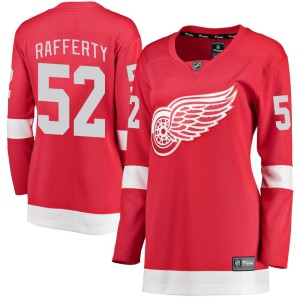 Detroit Red Wings Brogan Rafferty Official Red Fanatics Branded Breakaway Women's Home NHL Hockey Jersey