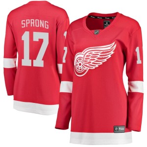 Detroit Red Wings Daniel Sprong Official Red Fanatics Branded Breakaway Women's Home NHL Hockey Jersey
