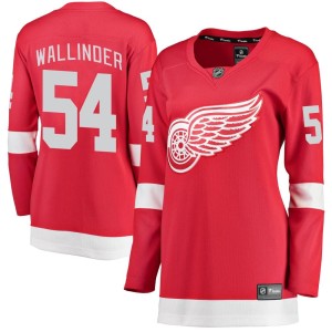 Detroit Red Wings William Wallinder Official Red Fanatics Branded Breakaway Women's Home NHL Hockey Jersey