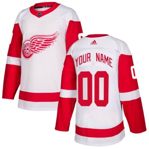 Detroit Red Wings Custom Official White Adidas Authentic Youth Custom NHL Hockey Jersey