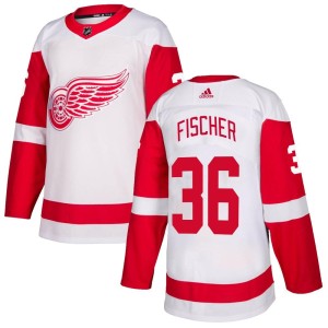Detroit Red Wings Christian Fischer Official White Adidas Authentic Youth NHL Hockey Jersey