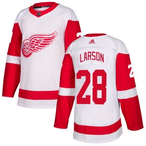 Detroit Red Wings Reed Larson Official White Adidas Authentic Youth NHL Hockey Jersey