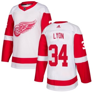 Detroit Red Wings Alex Lyon Official White Adidas Authentic Youth NHL Hockey Jersey