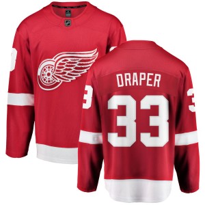Detroit Red Wings Kris Draper Official Red Fanatics Branded Breakaway Youth Home NHL Hockey Jersey