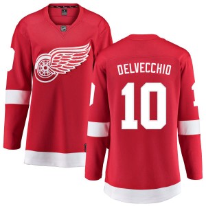 Detroit Red Wings Alex Delvecchio Official Red Fanatics Branded Breakaway Women's Home NHL Hockey Jersey