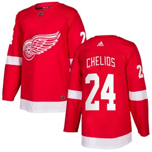 Detroit Red Wings Chris Chelios Official Red Adidas Authentic Youth Home NHL Hockey Jersey