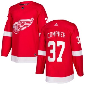 Detroit Red Wings J.T. Compher Official Red Adidas Authentic Youth Home NHL Hockey Jersey