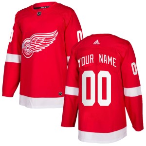 Detroit Red Wings Custom Official Red Adidas Authentic Youth Custom Home NHL Hockey Jersey