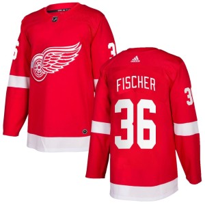 Detroit Red Wings Christian Fischer Official Red Adidas Authentic Youth Home NHL Hockey Jersey