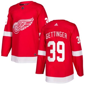 Detroit Red Wings Tim Gettinger Official Red Adidas Authentic Youth Home NHL Hockey Jersey