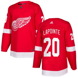 Detroit Red Wings Martin Lapointe Official Red Adidas Authentic Youth Home NHL Hockey Jersey