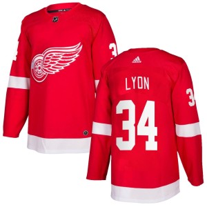 Detroit Red Wings Alex Lyon Official Red Adidas Authentic Youth Home NHL Hockey Jersey