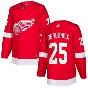 Detroit Red Wings John Ogrodnick Official Red Adidas Authentic Youth Home NHL Hockey Jersey