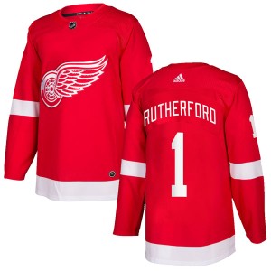 Detroit Red Wings Jim Rutherford Official Red Adidas Authentic Youth Home NHL Hockey Jersey