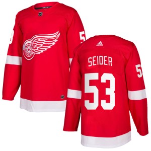 Detroit Red Wings Moritz Seider Official Red Adidas Authentic Youth Home NHL Hockey Jersey