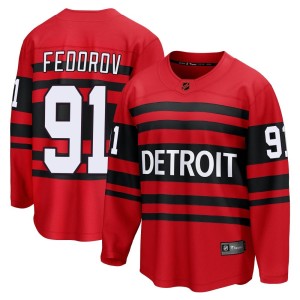 Detroit Red Wings Sergei Fedorov Official Red Fanatics Branded Breakaway Youth Special Edition 2.0 NHL Hockey Jersey