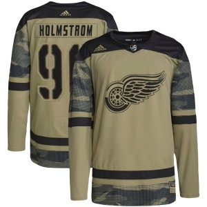 Detroit Red Wings Tomas Holmstrom Official Camo Adidas Authentic Adult Military Appreciation Practice NHL Hockey Jersey