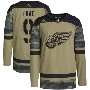 Detroit Red Wings Gordie Howe Official Camo Adidas Authentic Adult Military Appreciation Practice NHL Hockey Jersey
