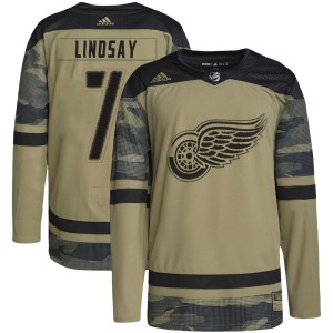 Detroit Red Wings Ted Lindsay Official Camo Adidas Authentic Adult Military Appreciation Practice NHL Hockey Jersey