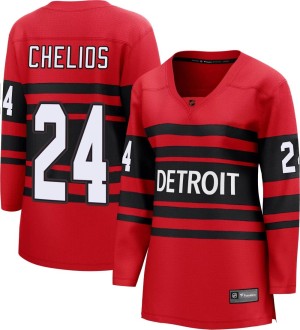 Detroit Red Wings Chris Chelios Official Red Fanatics Branded Breakaway Women's Special Edition 2.0 NHL Hockey Jersey