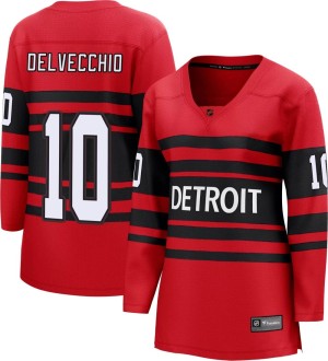 Detroit Red Wings Alex Delvecchio Official Red Fanatics Branded Breakaway Women's Special Edition 2.0 NHL Hockey Jersey