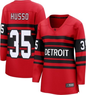 Detroit Red Wings Ville Husso Official Red Fanatics Branded Breakaway Women's Special Edition 2.0 NHL Hockey Jersey