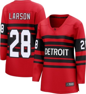 Detroit Red Wings Reed Larson Official Red Fanatics Branded Breakaway Women's Special Edition 2.0 NHL Hockey Jersey
