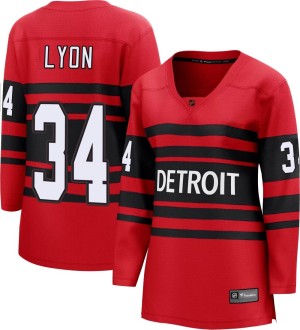 Detroit Red Wings Alex Lyon Official Red Fanatics Branded Breakaway Women's Special Edition 2.0 NHL Hockey Jersey