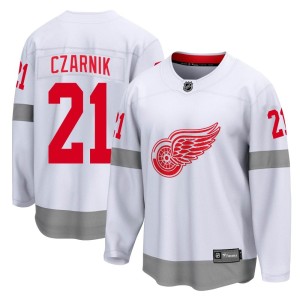 Detroit Red Wings Austin Czarnik Official White Fanatics Branded Breakaway Youth 2020/21 Special Edition NHL Hockey Jersey