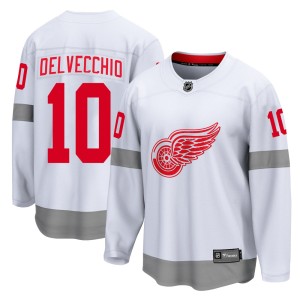 Detroit Red Wings Alex Delvecchio Official White Fanatics Branded Breakaway Youth 2020/21 Special Edition NHL Hockey Jersey