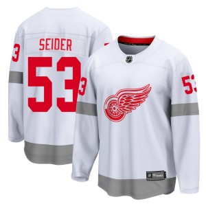 Detroit Red Wings Moritz Seider Official White Fanatics Branded Breakaway Youth 2020/21 Special Edition NHL Hockey Jersey