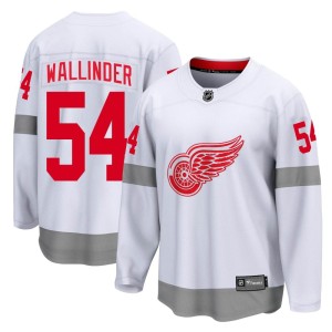 Detroit Red Wings William Wallinder Official White Fanatics Branded Breakaway Youth 2020/21 Special Edition NHL Hockey Jersey