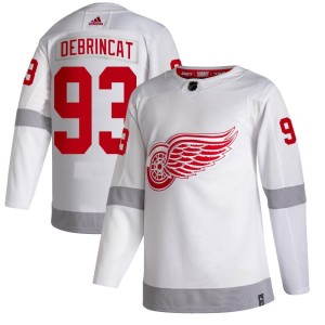 Detroit Red Wings Alex DeBrincat Official White Adidas Authentic Youth 2020/21 Reverse Retro NHL Hockey Jersey