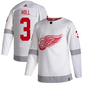 Detroit Red Wings Justin Holl Official White Adidas Authentic Youth 2020/21 Reverse Retro NHL Hockey Jersey