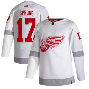 Detroit Red Wings Daniel Sprong Official White Adidas Authentic Youth 2020/21 Reverse Retro NHL Hockey Jersey