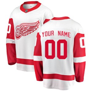 Detroit Red Wings Custom Official White Fanatics Branded Breakaway Youth Custom Away NHL Hockey Jersey