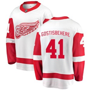 Detroit Red Wings Shayne Gostisbehere Official White Fanatics Branded Breakaway Youth Away NHL Hockey Jersey