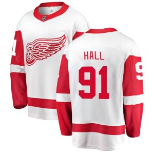 Detroit Red Wings Curtis Hall Official White Fanatics Branded Breakaway Youth Away NHL Hockey Jersey