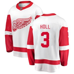 Detroit Red Wings Justin Holl Official White Fanatics Branded Breakaway Youth Away NHL Hockey Jersey