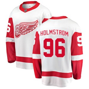 Detroit Red Wings Tomas Holmstrom Official White Fanatics Branded Breakaway Youth Away NHL Hockey Jersey