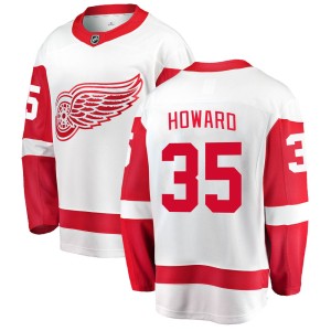 Detroit Red Wings Jimmy Howard Official White Fanatics Branded Breakaway Youth Away NHL Hockey Jersey